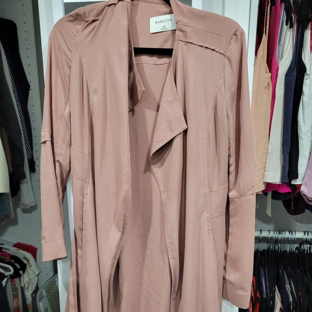 Aritzia babaton dusty pink cardigan coat xxs